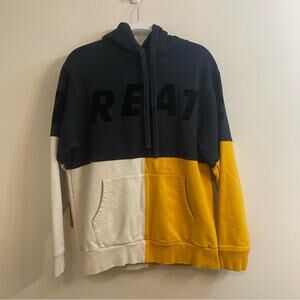 Kith Treats Triblock Hoodie Black Yellow FW18‎ Men’s Sz Medium Streetwear Cotton